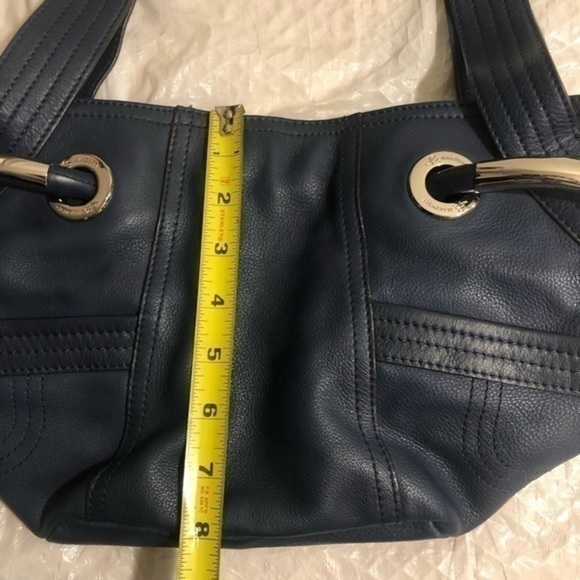 B makowsky blue leather zipper tote bag - Picture 9 of 11